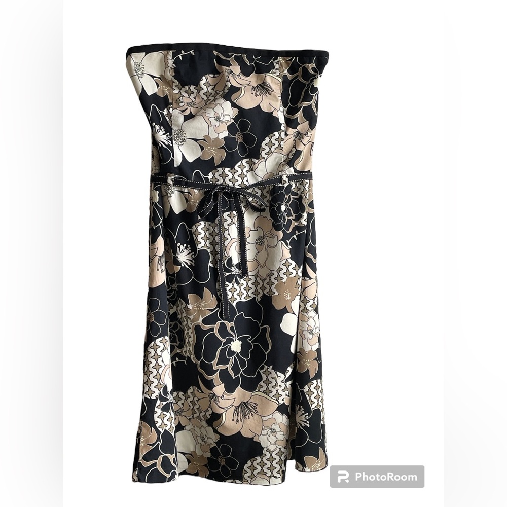 Strapless Floral Dress